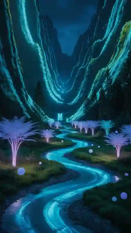 bioluminescent river for mobile