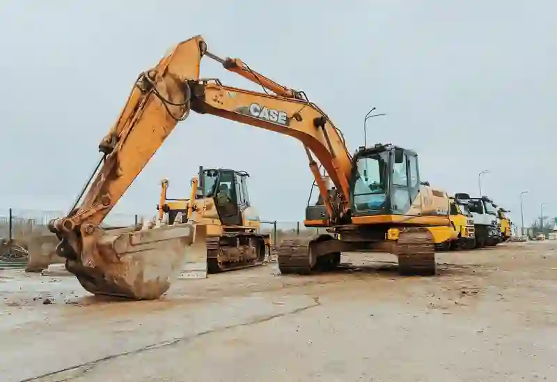 excavator working at a construction site images