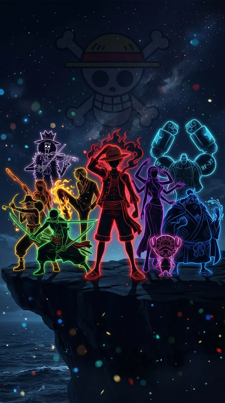 One Piece Neon Crew Wallpaper