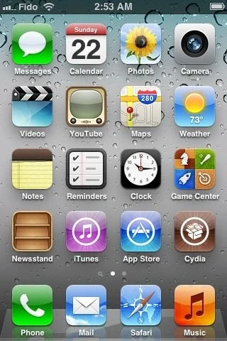 Vintage iPhone iOS Home Screen Skeuomorphic ui