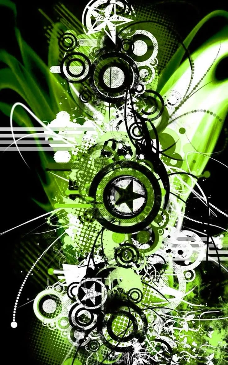 Green Grunge Digital Art Frutiger Metro