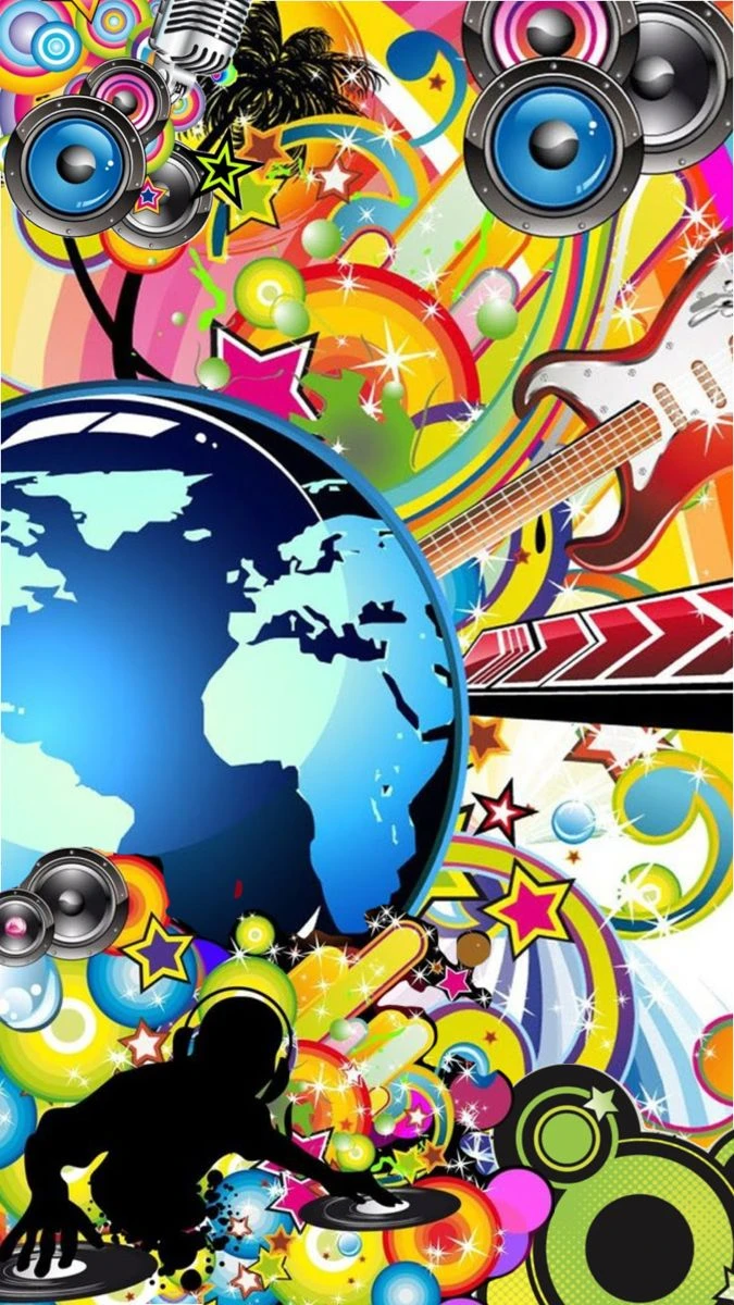 Global Music DJ Phone Frutiger Metro Wallpaper