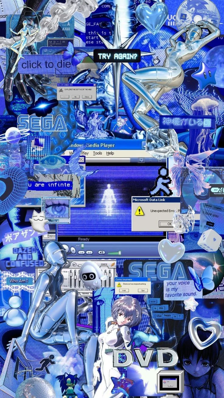 Rei Ayanami Lain Cybercore Wallpaper