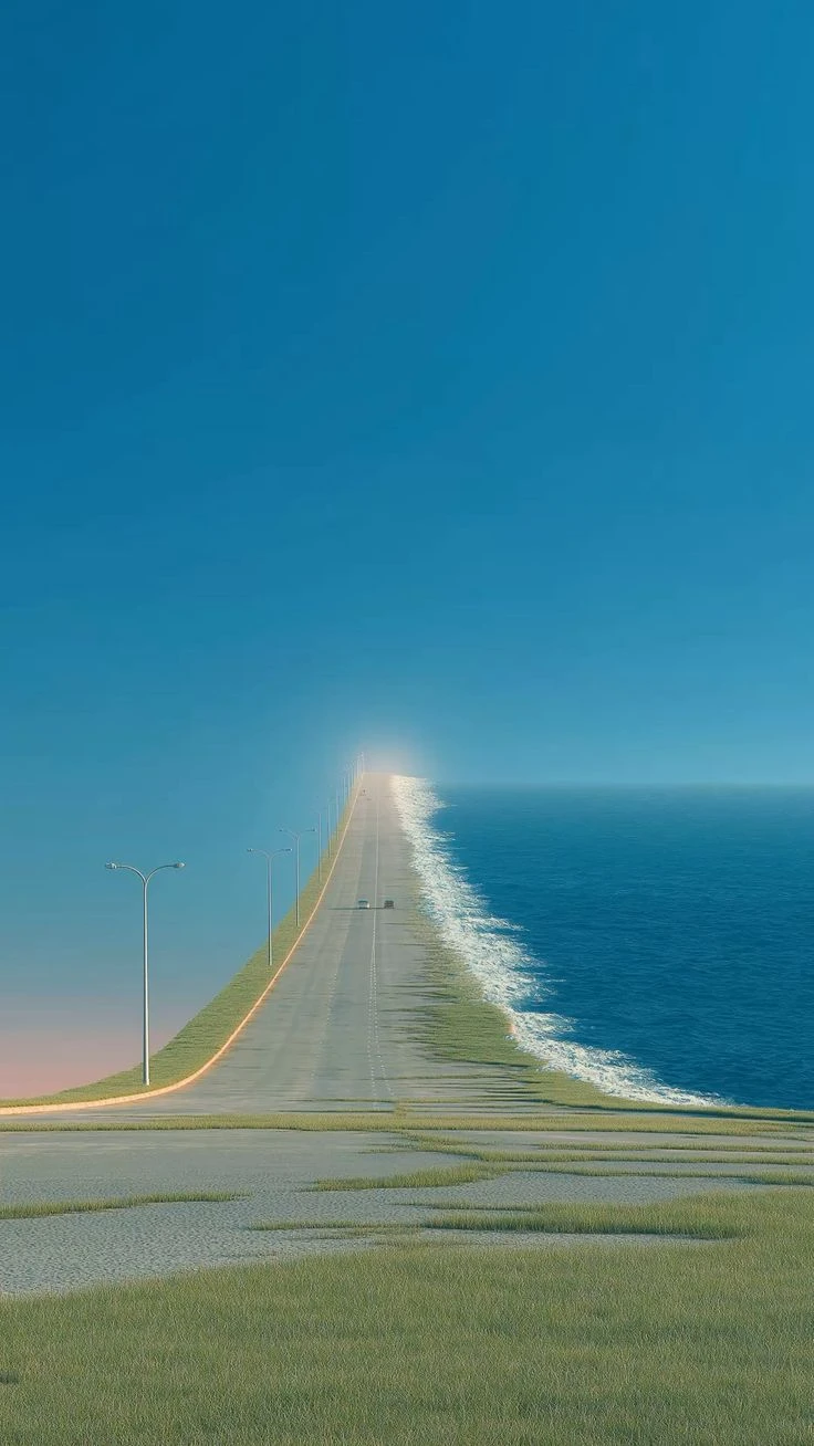 Surreal Infinite Ocean Road