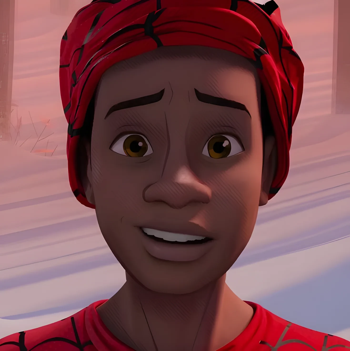 Miles Morales Spider-Verse face