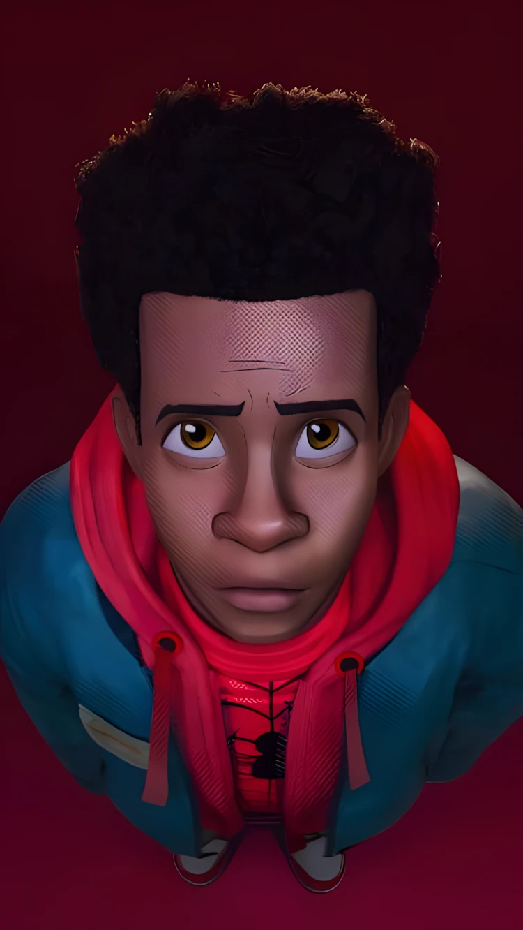 Miles Morales Spider-Verse face