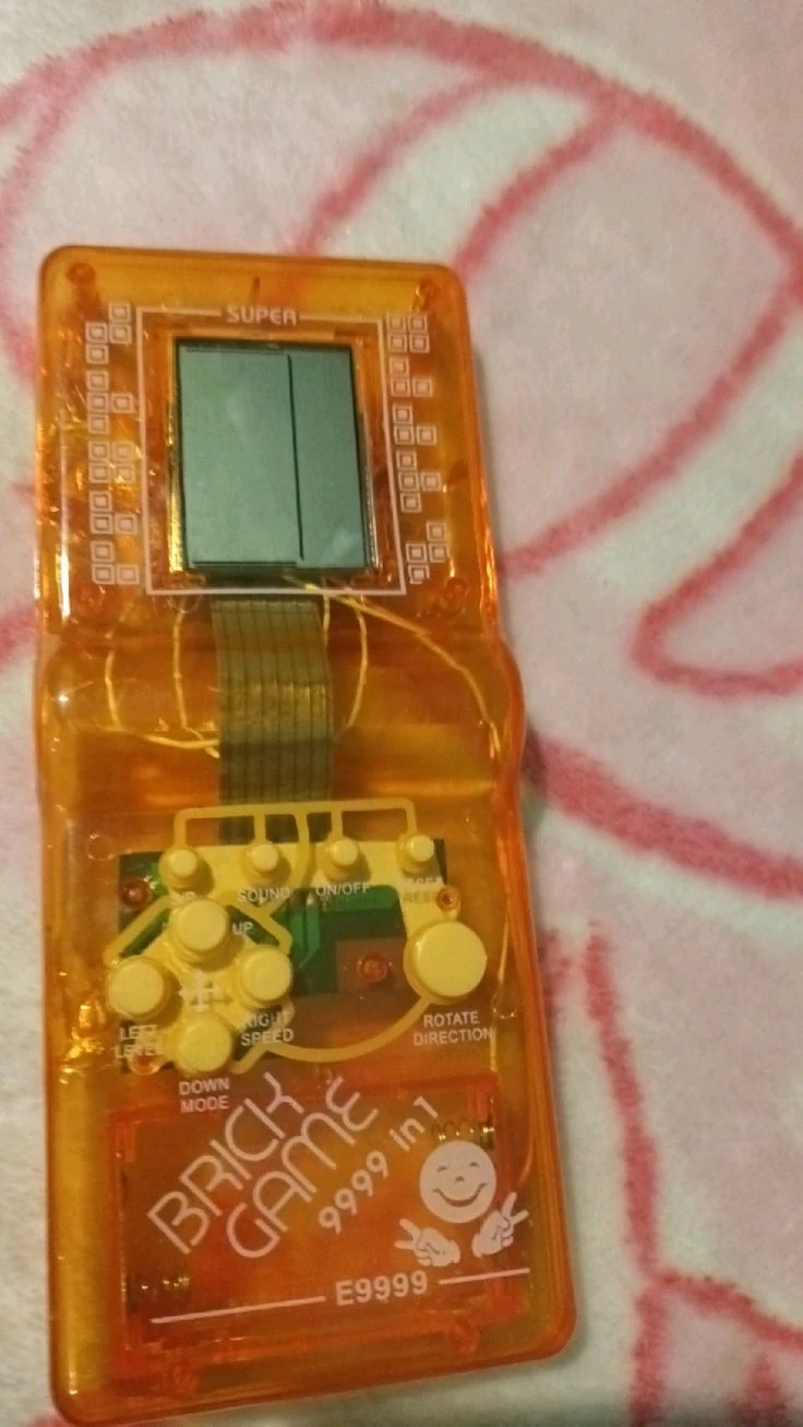 Retro Orange Brick Game Console