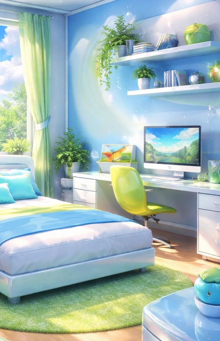Bright Anime Styled Room
