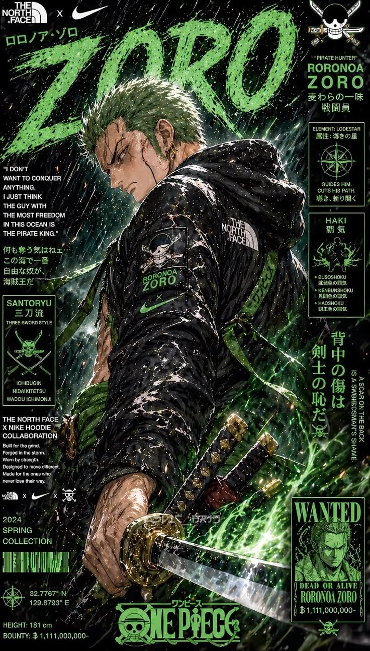 Roronoa Zoro Nike North Face