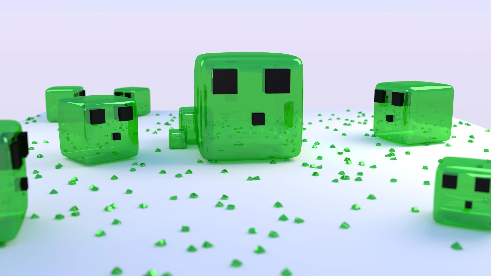 Minecraft Green Abstract Art