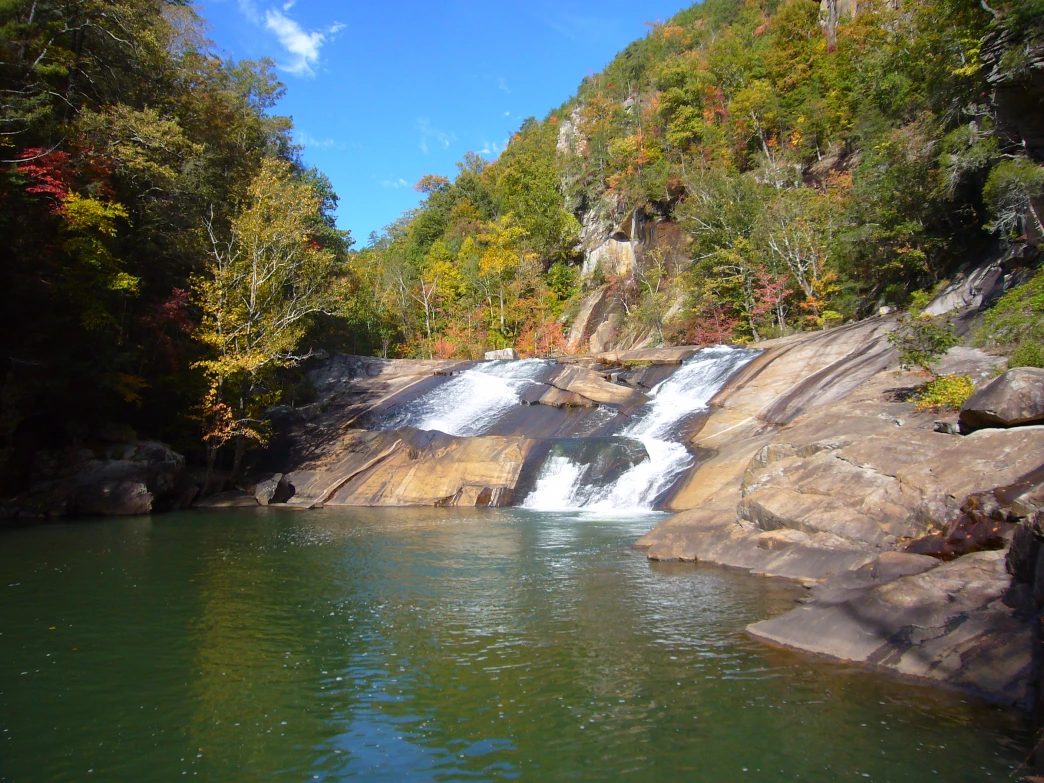 Autumn Waterfall Forest Wallpaper