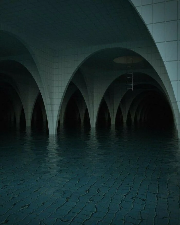 Eerie Submerged Liminal space