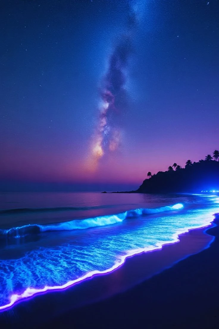 Milky Way Bioluminescent iPhone Wallpaper