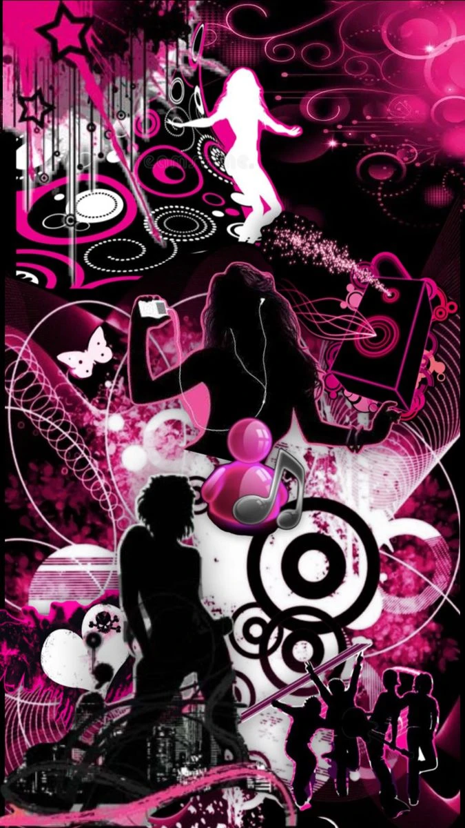 Pink Abstract Music Frutiger Metro iPhone Wallpaper