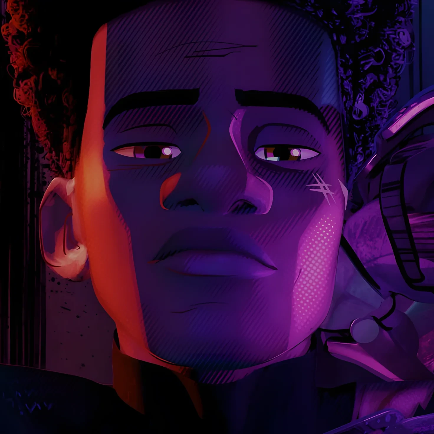 Miles Morales face art wallpaper
