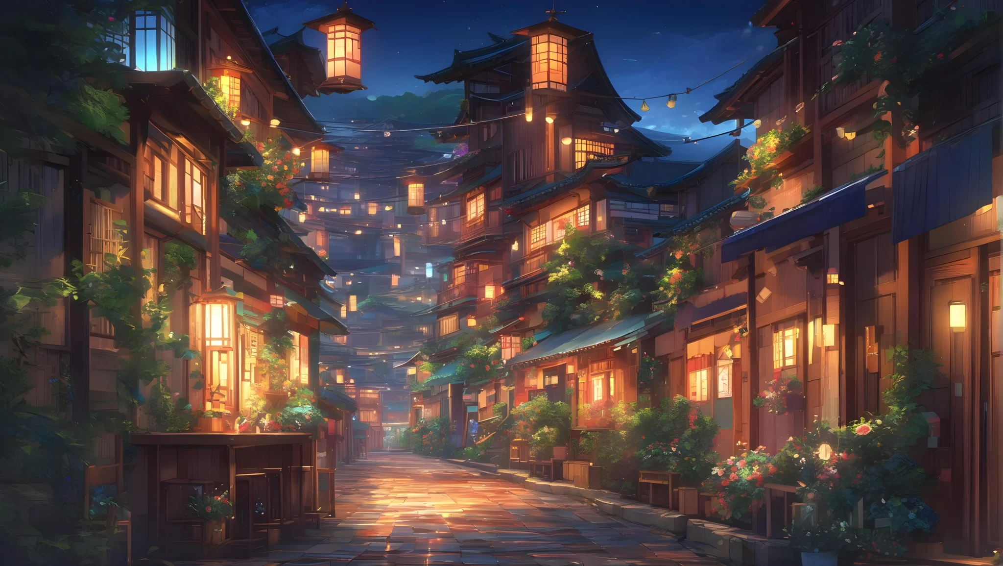 Night street Japan wallpaper