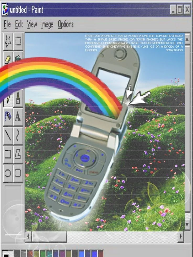 Y2K MS Paint Flip Phone webcore