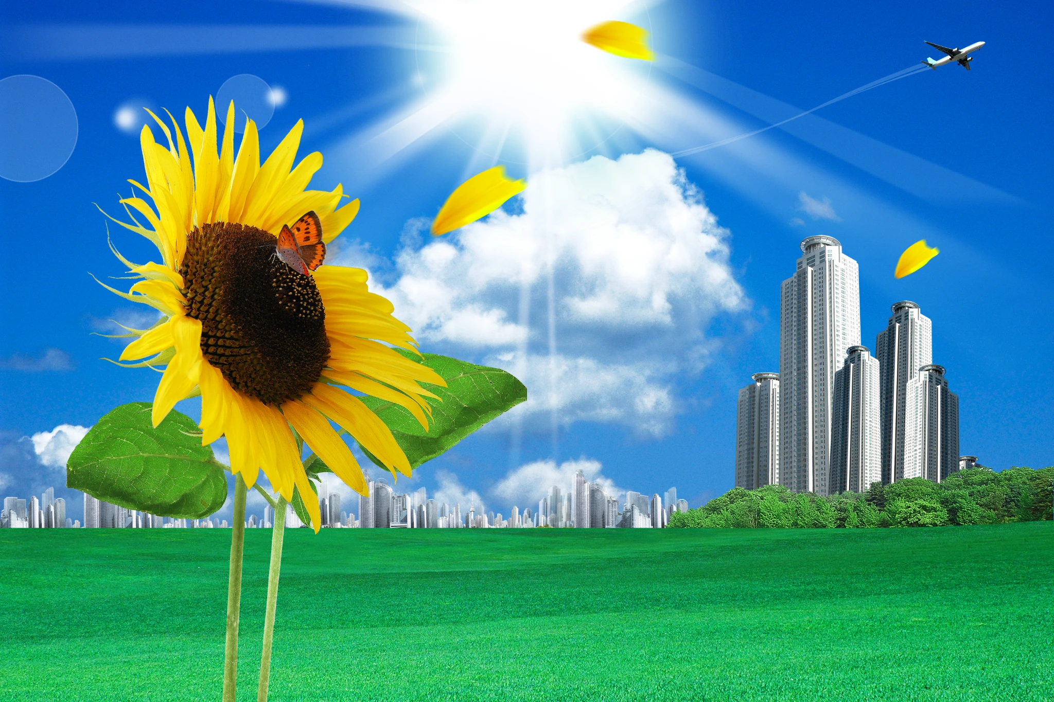 Sunny Sunflower Frutiger Aero wallpapers