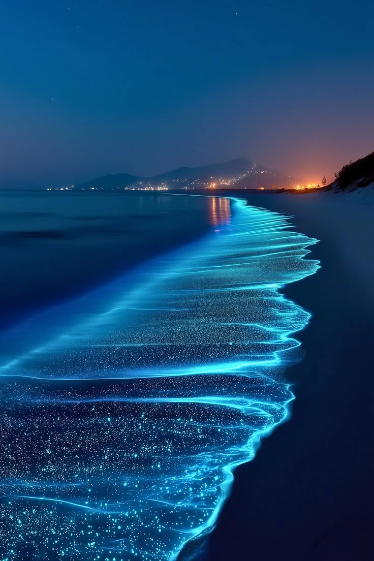 Bioluminescent Beach Night Glow