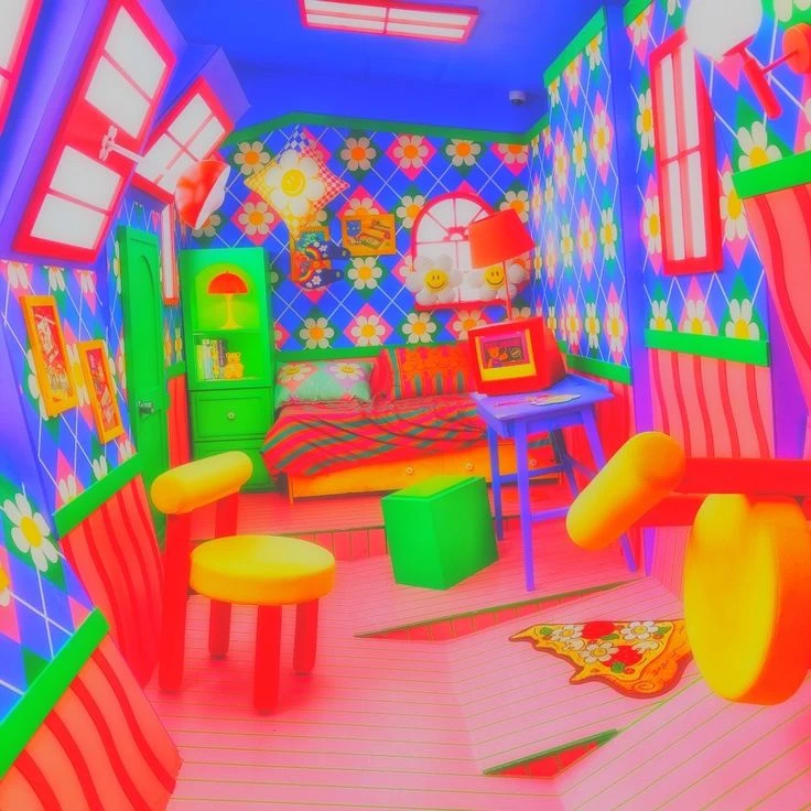 Vibrant  Kidcore Indie Bedroom Aesthetic