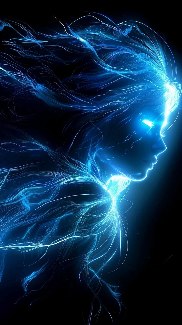 AI Art Blue Energy Woman