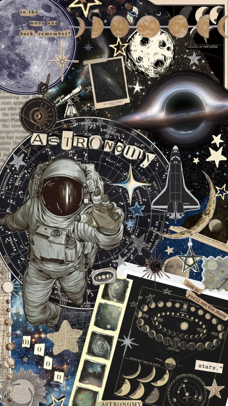 Astronaut Vintage Spacecore Collage Art