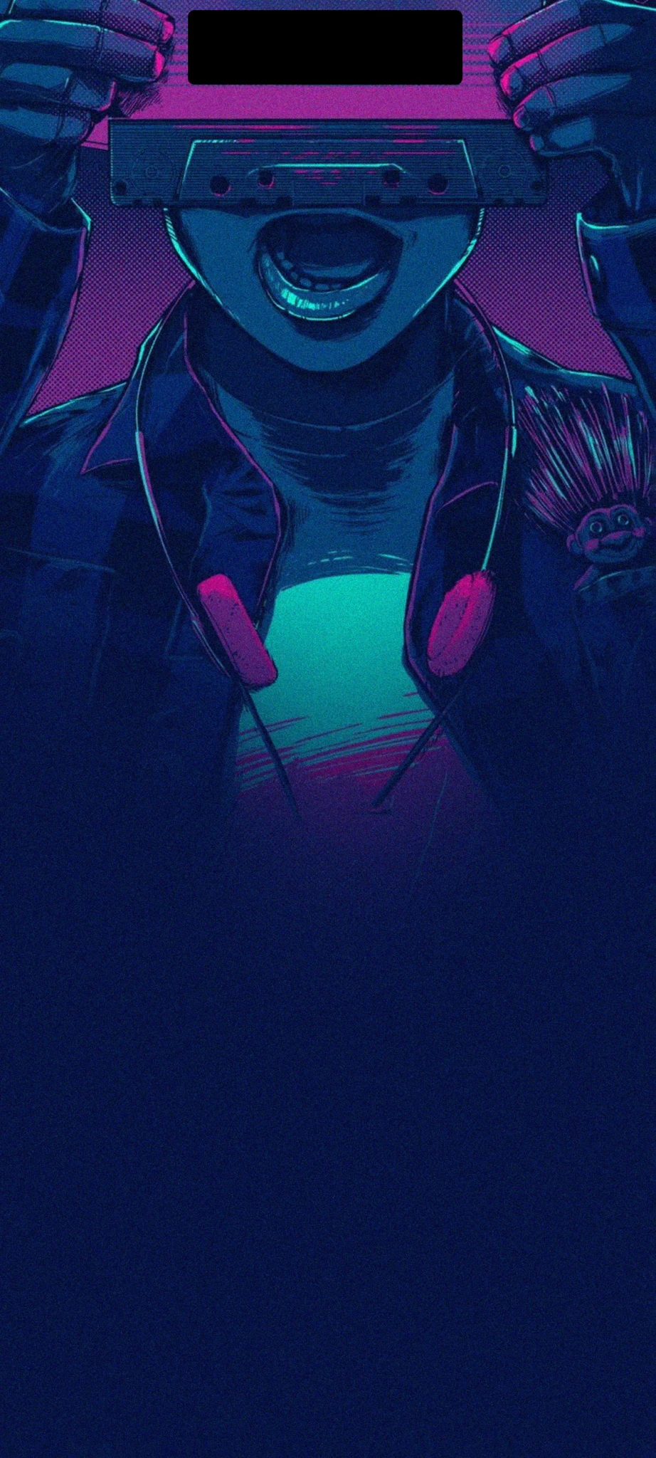 Neon Music Cassette Art