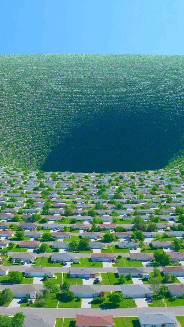 Surreal Suburban Green Abyss