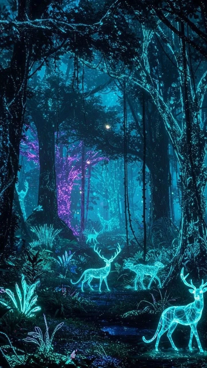 Glowing Fantasy Forest iPhone Wallpaper