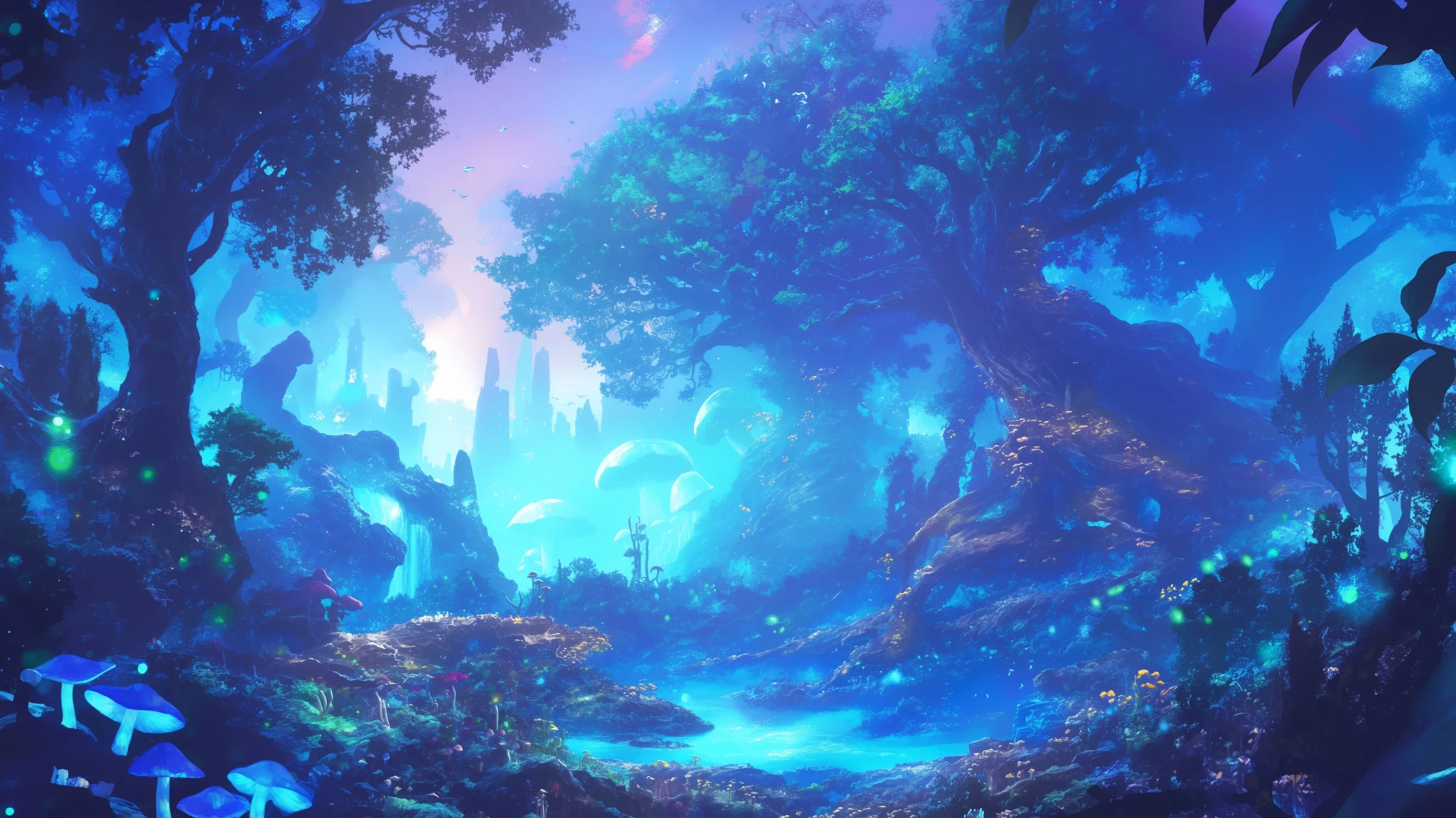 Fantasy Glowing Forest Wallpaper