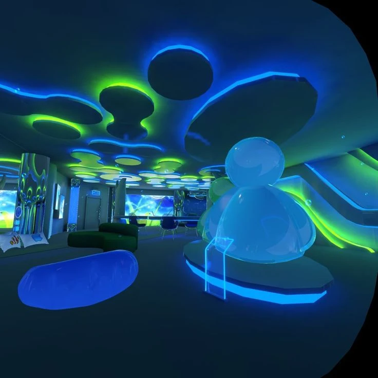 Vibrant Futuristic Neon Lounge