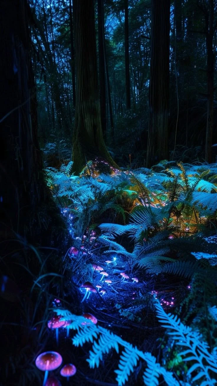 Magical Glowing Forest Wallpaper