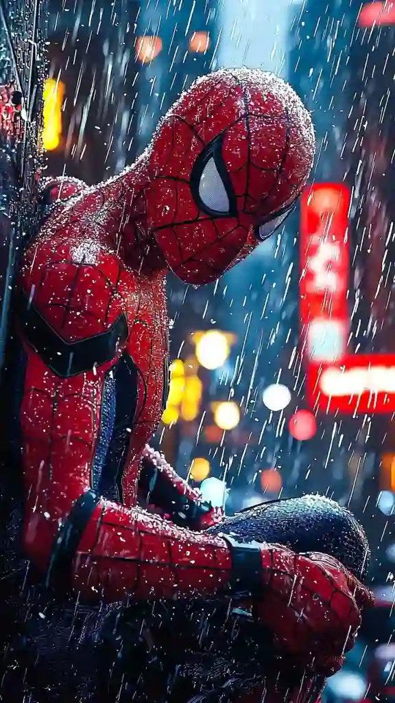 Spider-Man in the Rain