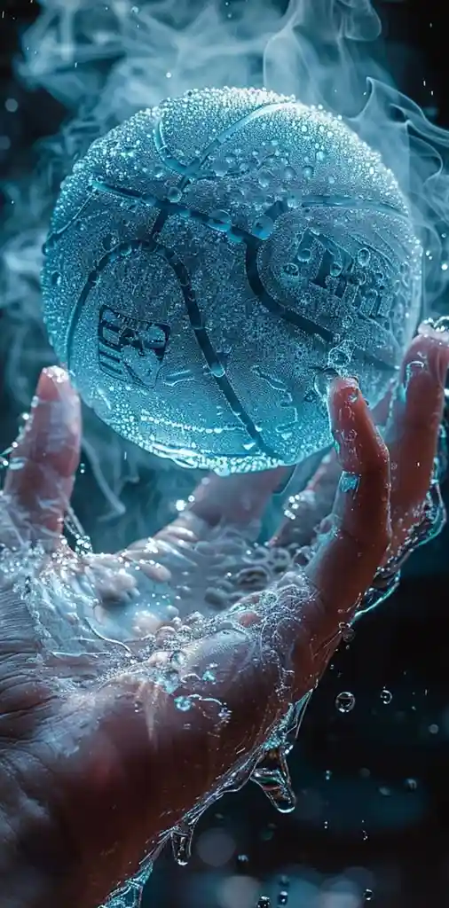 Icy Basketball in Hand