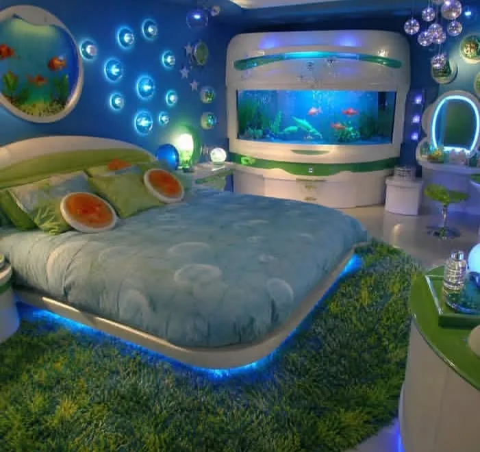 Futuristic Aquatic Themed Bedroom
