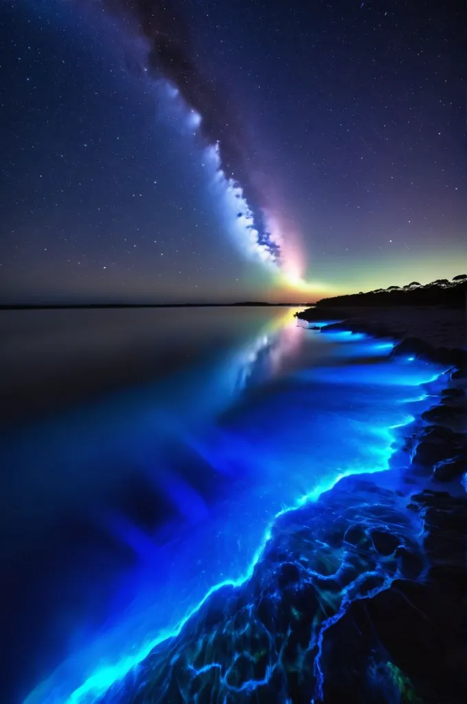 Milky Way Bioluminescent Shore