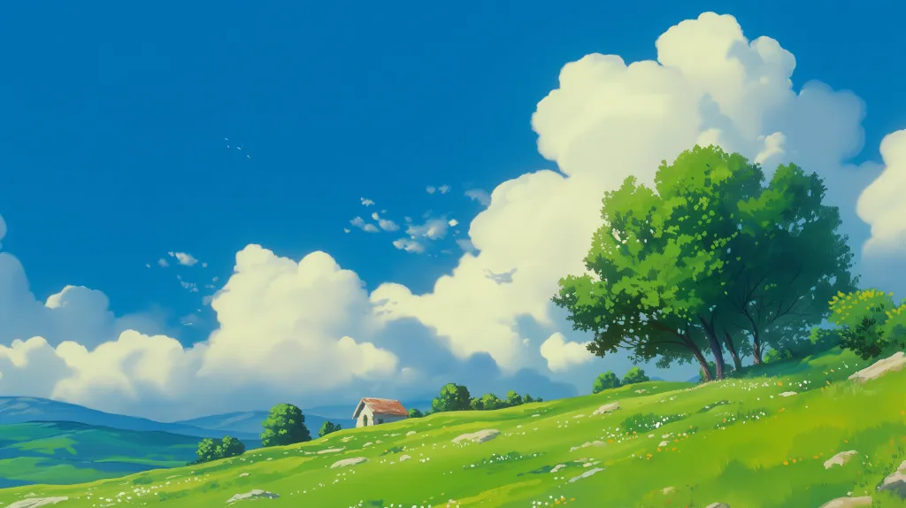 Anime Landscape Hill