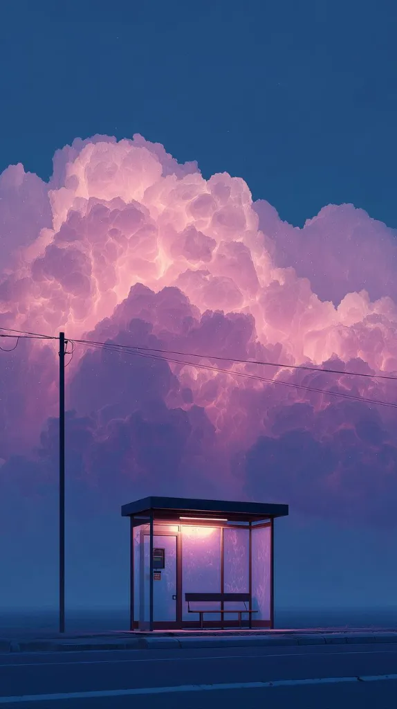 BTS Bus Stop Pink Clouds dreamcore