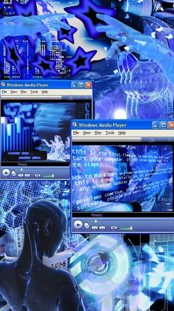 Blue Digital Windows Cybercore/Technocore 