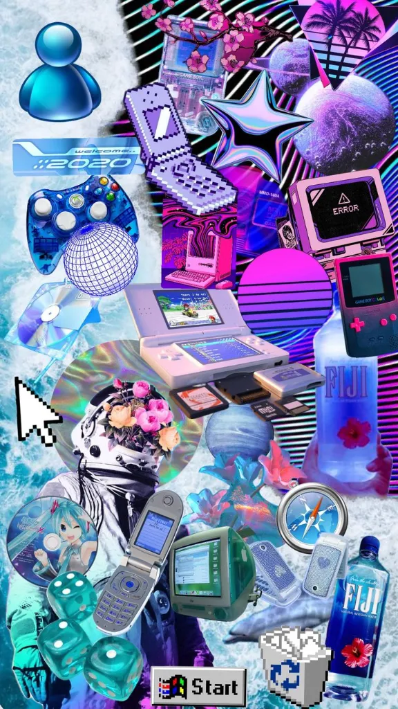 Cybercore/Technocore  Retro Tech Wallpaper