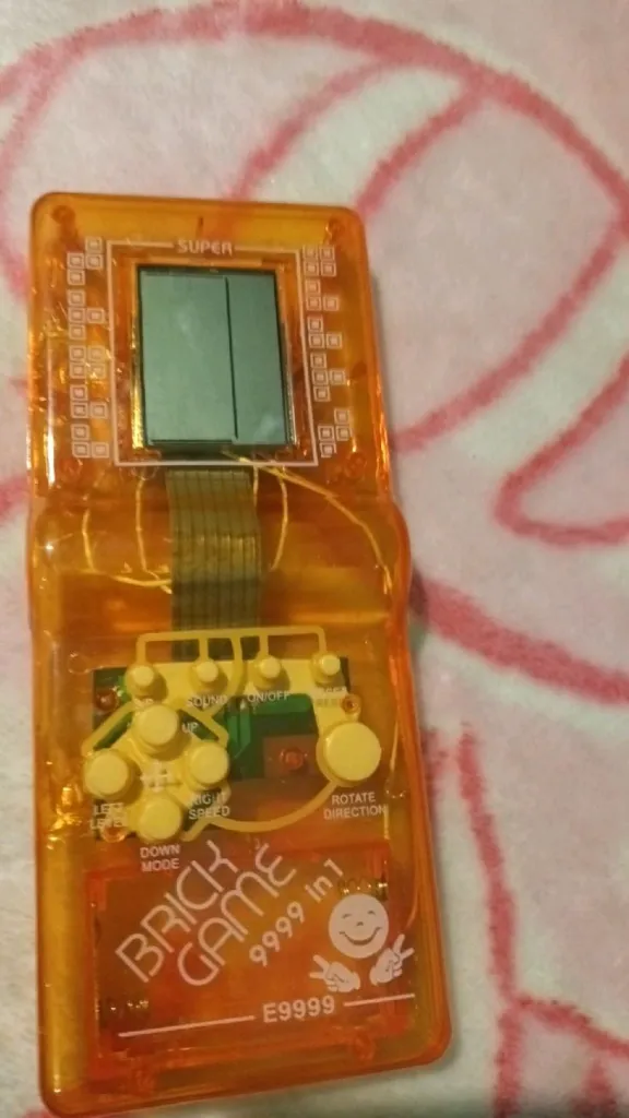 Retro Orange Brick Game Console