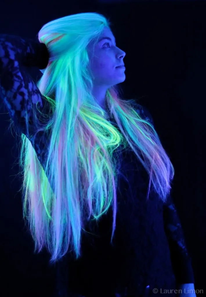 Neon Glow Hair Portrait