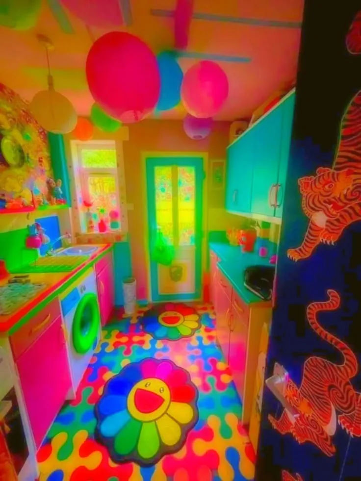 Vibrant Kidcore Kitchen Interior
