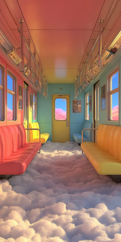Surreal Pastel Subway iPhone Wallpaper