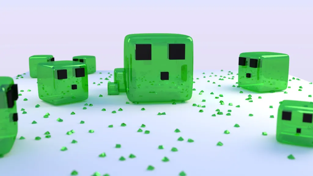Minecraft Green Abstract Art