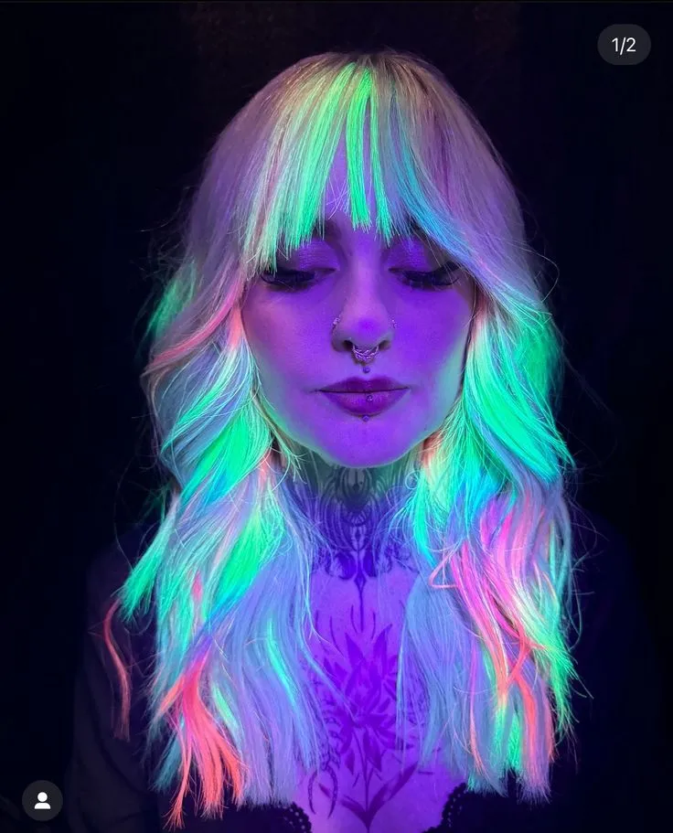 Neon Glow Hair Portrait