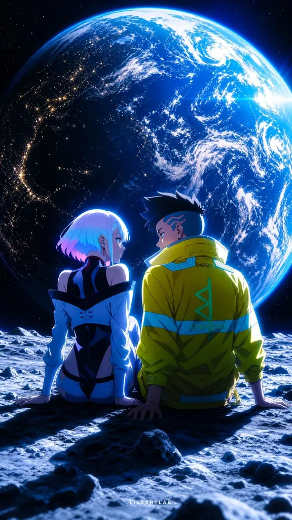Lucy and David Cyberpunk Edgerunners Moon