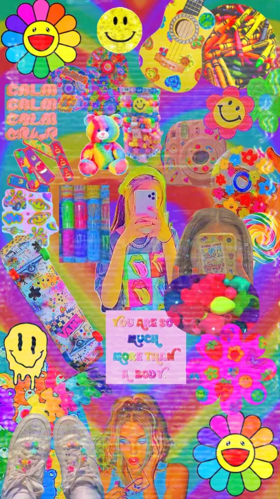 Vibrant Indie Kidcore Aesthetic Wallpaper