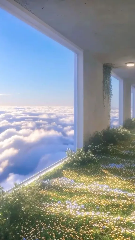 Surreal Floating Cloud Garden