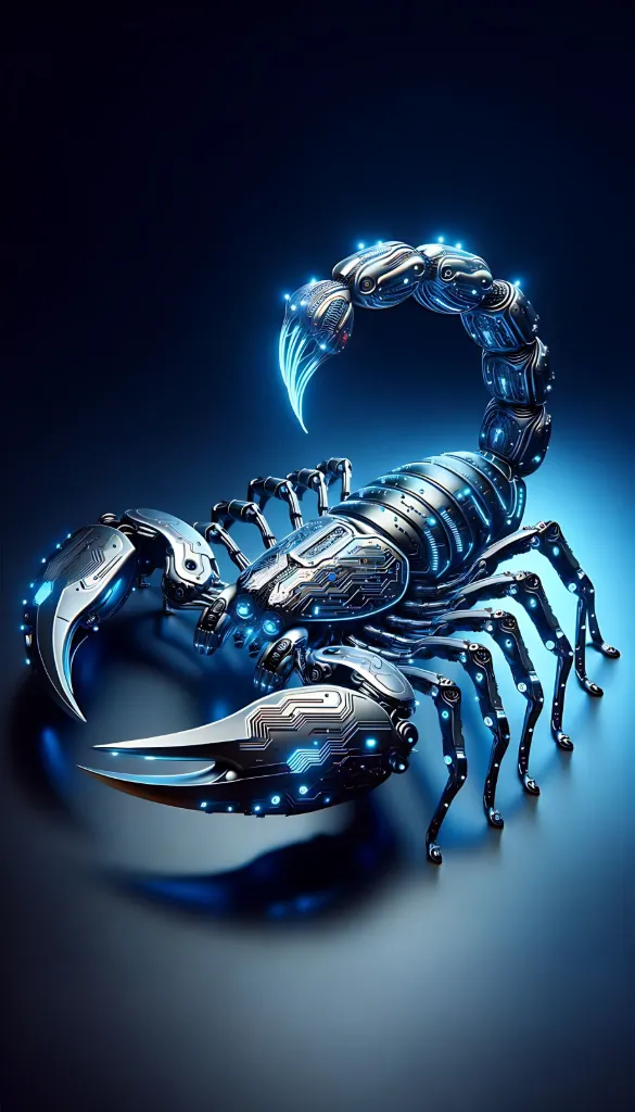 Blue Cyber Scorpion Wallpaper